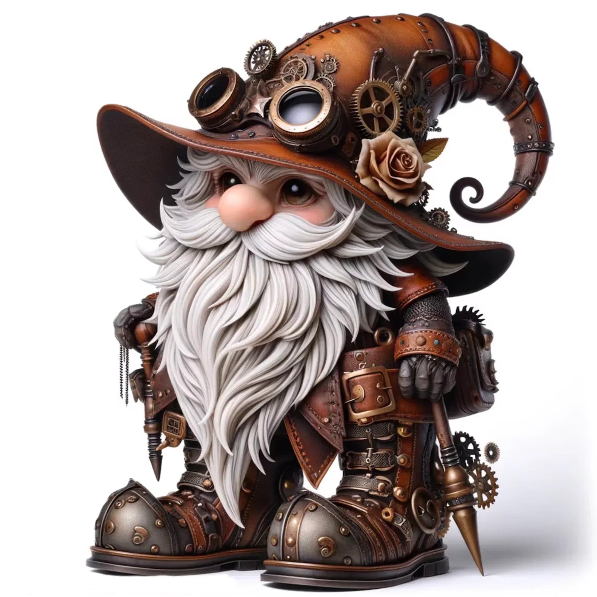 Wandbild Wichtel Steampunk Gnom Kunstdruck auf Leinwand direkt zum Aufhängen | Wandbild Galerie
