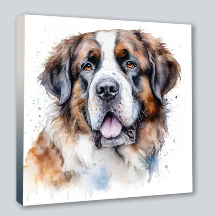 Wandbild Bernhardiner Hund 3 Kunstdruck auf Leinwand direkt zum Aufhängen | Wandbild Galerie