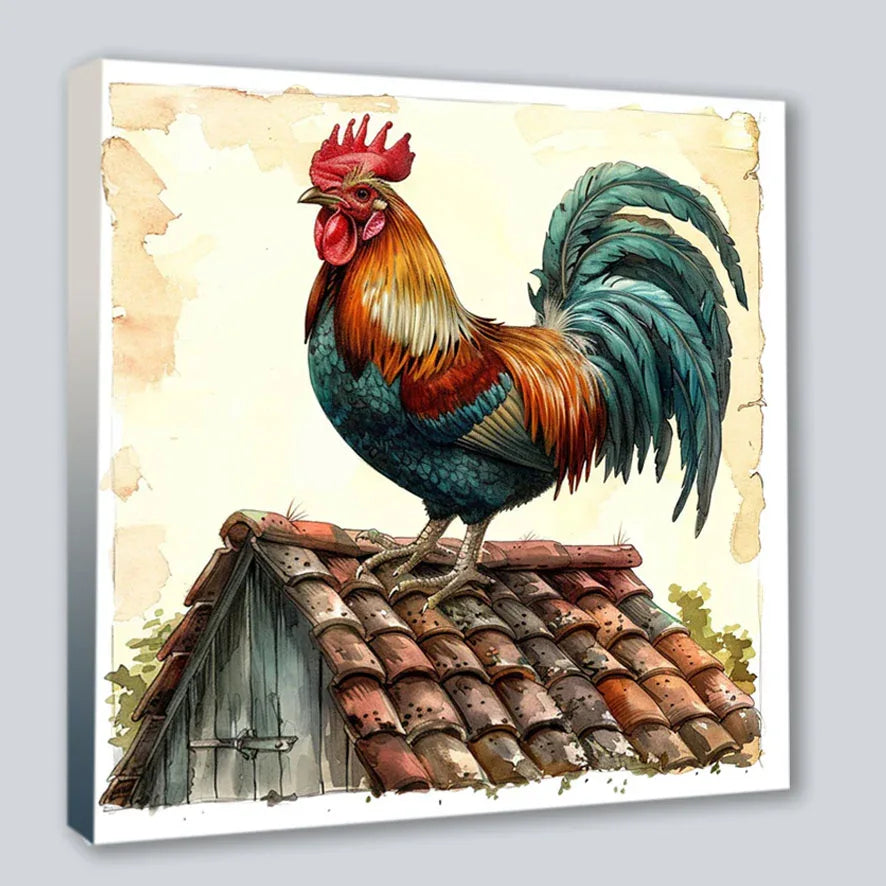 Hahn romantisch 4 Kunstdruck auf Leinwand direkt zum Aufhängen | Wandbild Galerie