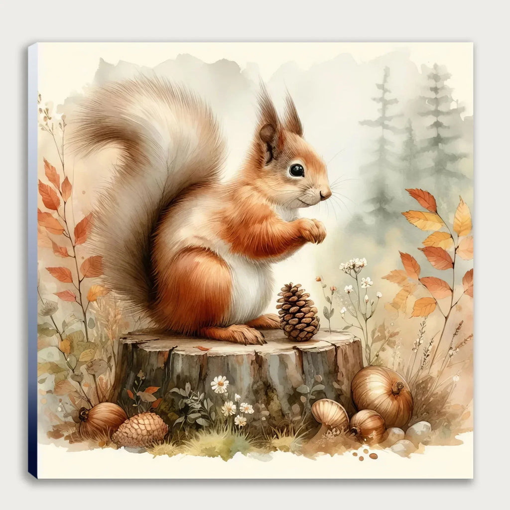 Eichhörnchen 7 Wandbild Kunstdruck auf Leinwand | Wandbild Galerie
