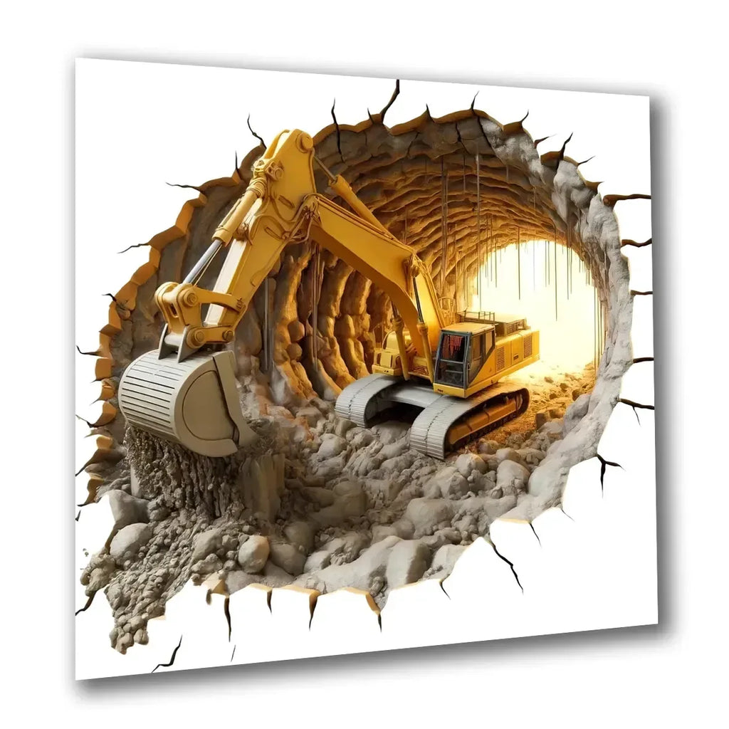 Bagger 3 Wandbild Kunstdruck auf Leinwand | Wandbild Galerie
