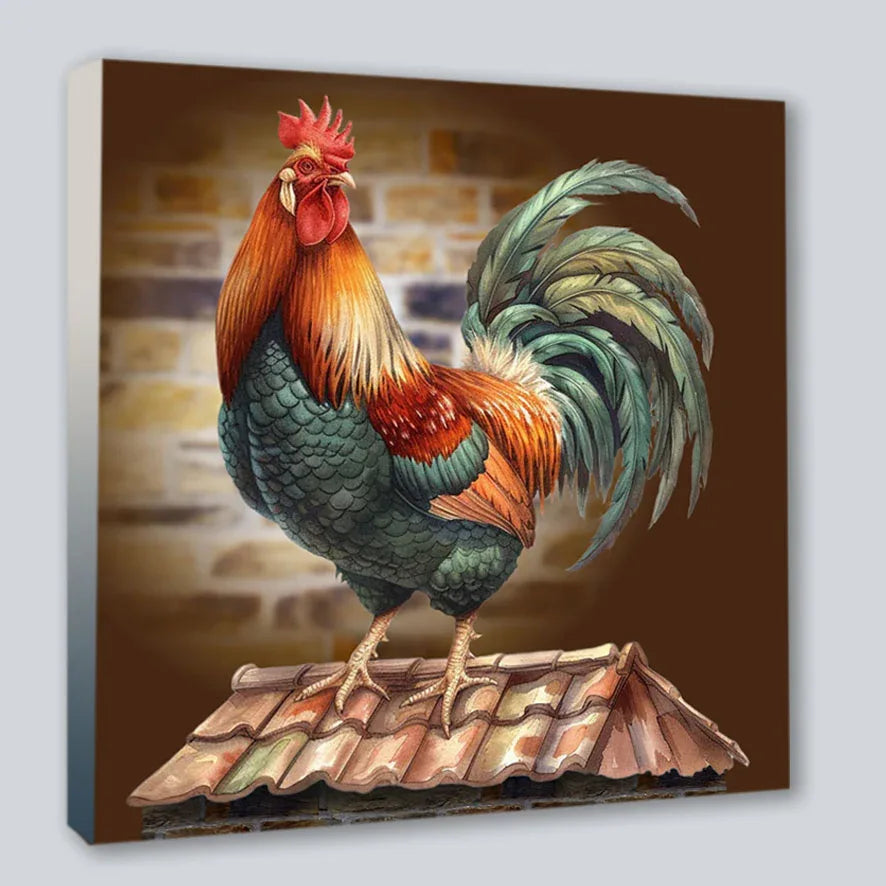 Hahn romantisch 3 Kunstdruck auf Leinwand direkt zum Aufhängen | Wandbild Galerie