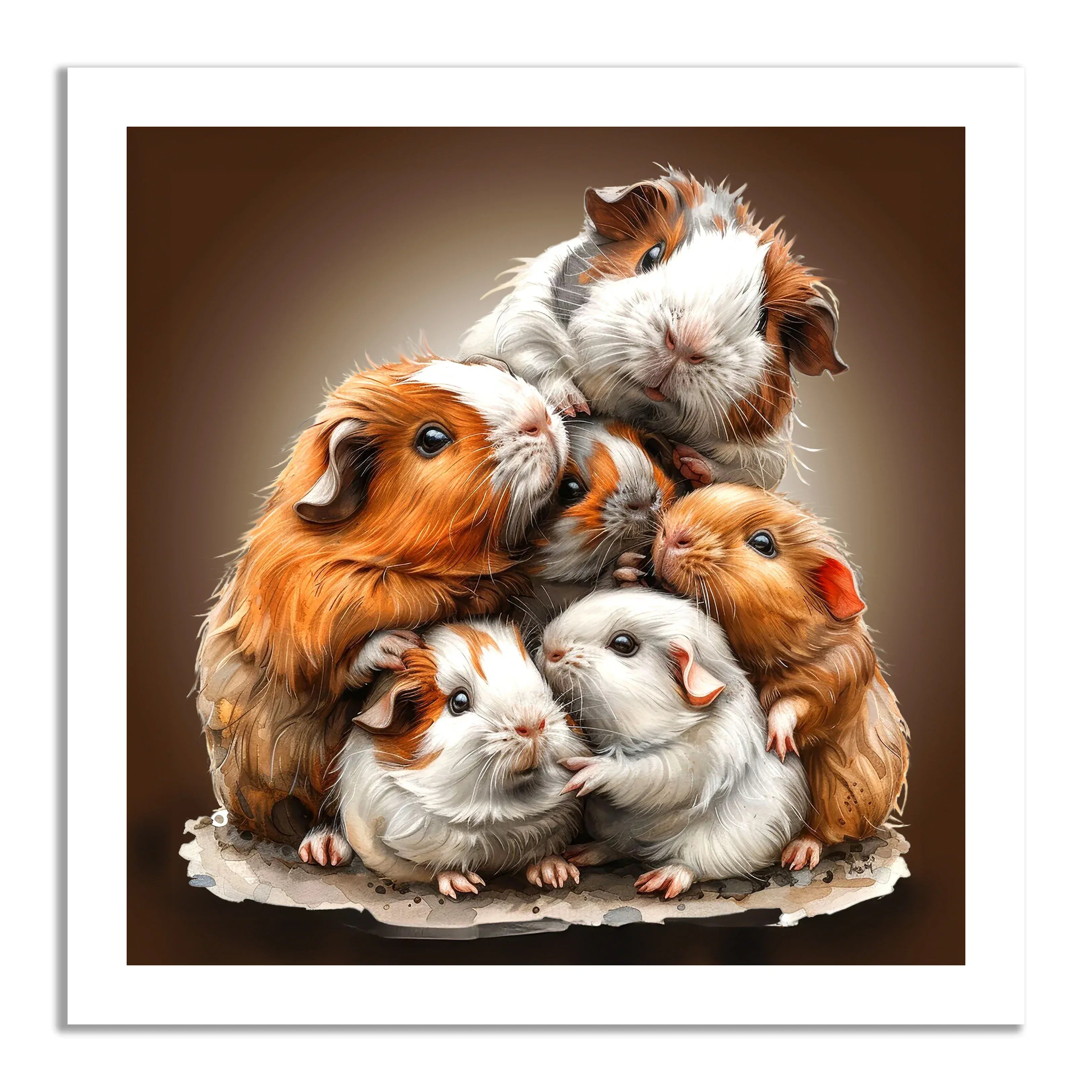 Wandbild Meerschweinchen Kunstdruck auf Leinwand direkt zum Aufhängen | Wandbild Galerie