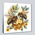 Wandbild Biene Hummel 4 Kunstdruck auf Leinwand direkt zum Aufhängen | Wandbild Galerie