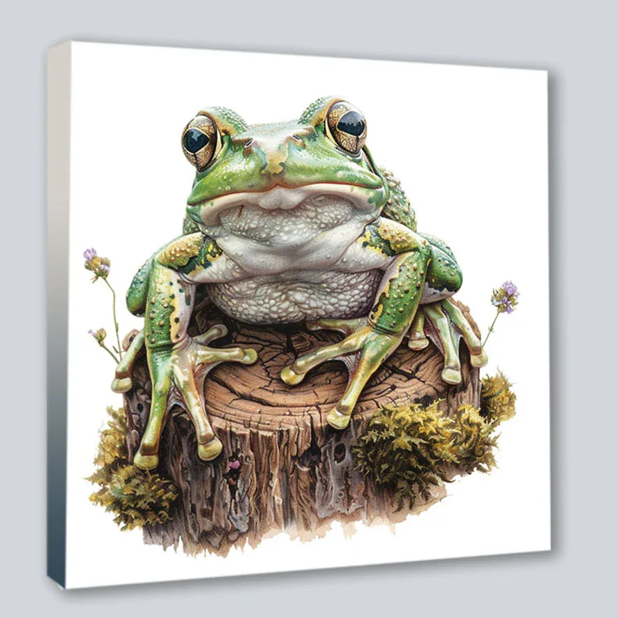 Wandbild Frosch Unke 14 Kunstdruck auf Leinwand direkt zum Aufhängen | Wandbild Galerie