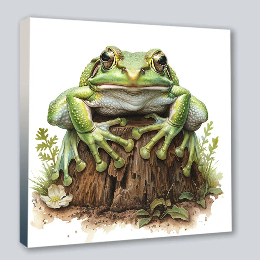 Wandbild Frosch Unke 9 Kunstdruck auf Leinwand direkt zum Aufhängen | Wandbild Galerie