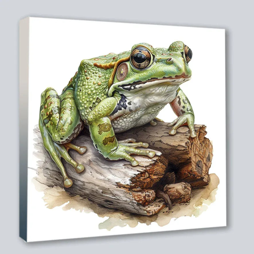 Wandbild Frosch Unke 7 Kunstdruck auf Leinwand direkt zum Aufhängen | Wandbild Galerie