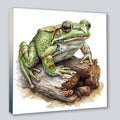 Wandbild Frosch Unke 7 Kunstdruck auf Leinwand direkt zum Aufhängen | Wandbild Galerie