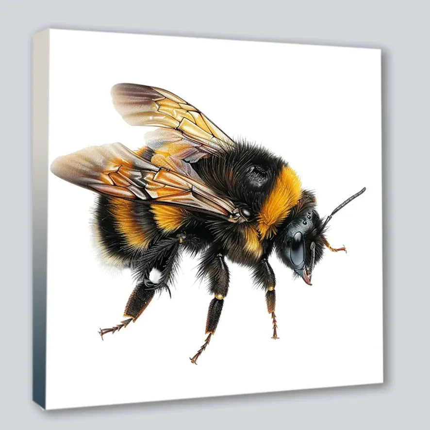 Wandbild Biene Hummel 1 Kunstdruck auf Leinwand direkt zum Aufhängen | Wandbild Galerie