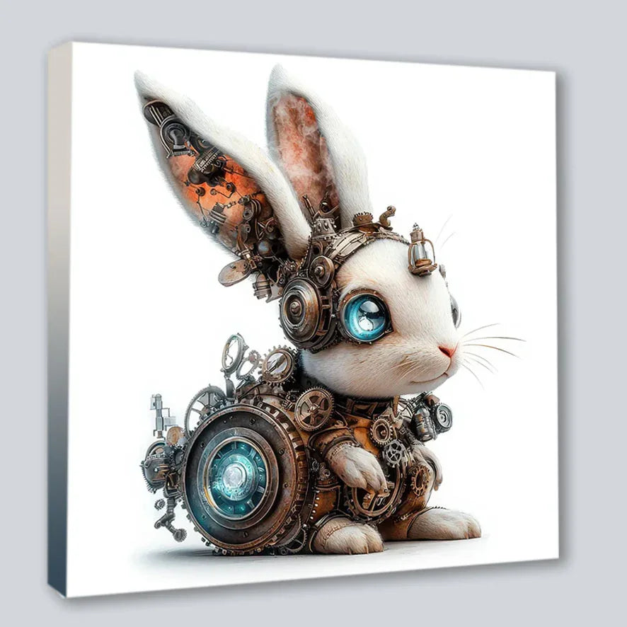 Wandbild Häschen 5 Steampunk Kunstdruck auf Leinwand | Wandbild Galerie