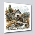 Wassermühle romantisch 2 Wandbild Kunstdruck auf Leinwand | Wandbild Galerie