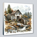 Wandbild Wassermühle 3 Kunstdruck auf Leinwand direkt zum Aufhängen | Wandbild Galerie