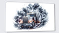 Wandbild Truck America 1 Kunstdruck auf Leinwand | Wandbild Galerie