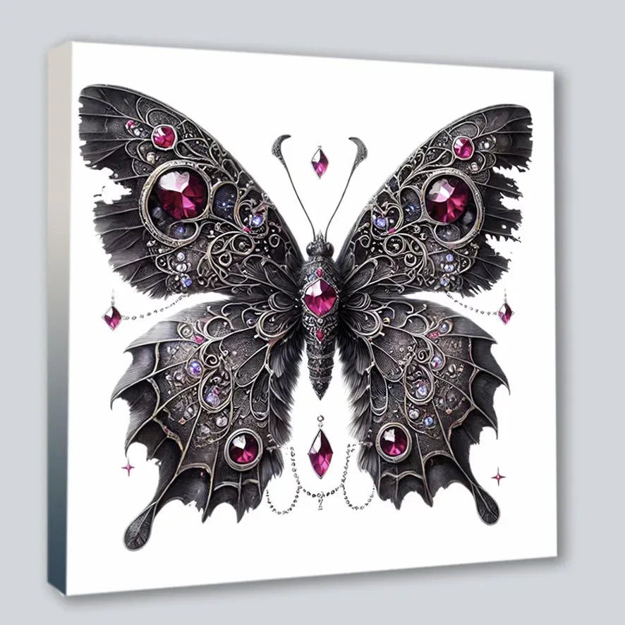 Wandbild Gothic Schmetterling 8 Kunstdruck auf Leinwand | Wandbild Galerie