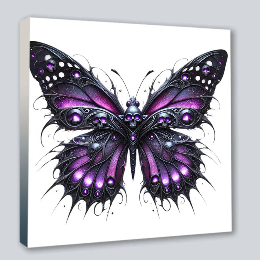 Wandbild Gothic Schmetterling 3 Kunstdruck auf Leinwand | Wandbild Galerie