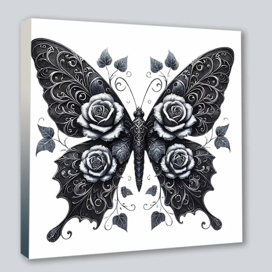 Wandbild Gothic Schmetterling 5 Kunstdruck auf Leinwand | Wandbild Galerie