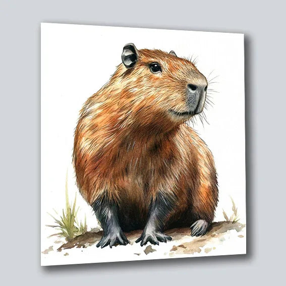 Capybara Wasserschwein 2 Wandbild Kunstdruck auf Leinwand | Wandbild Galerie