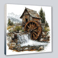 Wandbild Wassermühle Kunstdruck auf Leinwand direkt zum Aufhängen | Wandbild Galerie