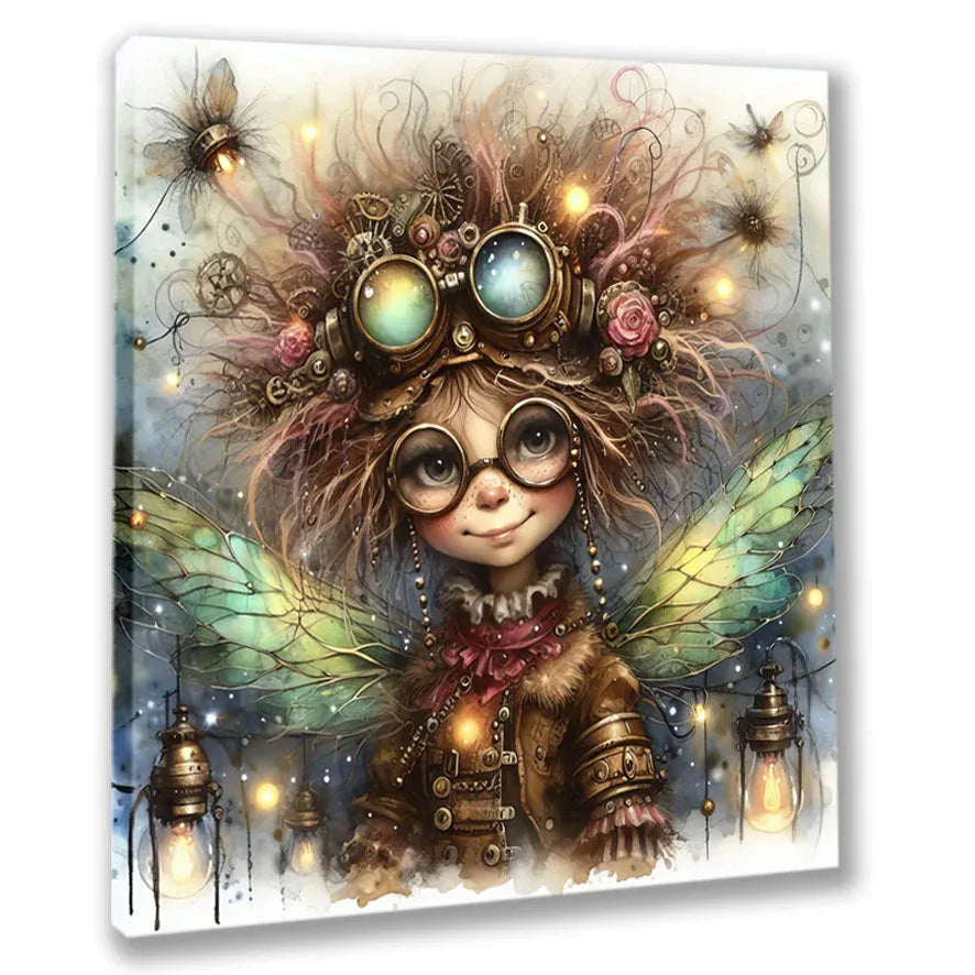 Wandbild Mädchen Elfe 9 Steampunk Kunstdruck auf Leinwand | Wandbild Galerie
