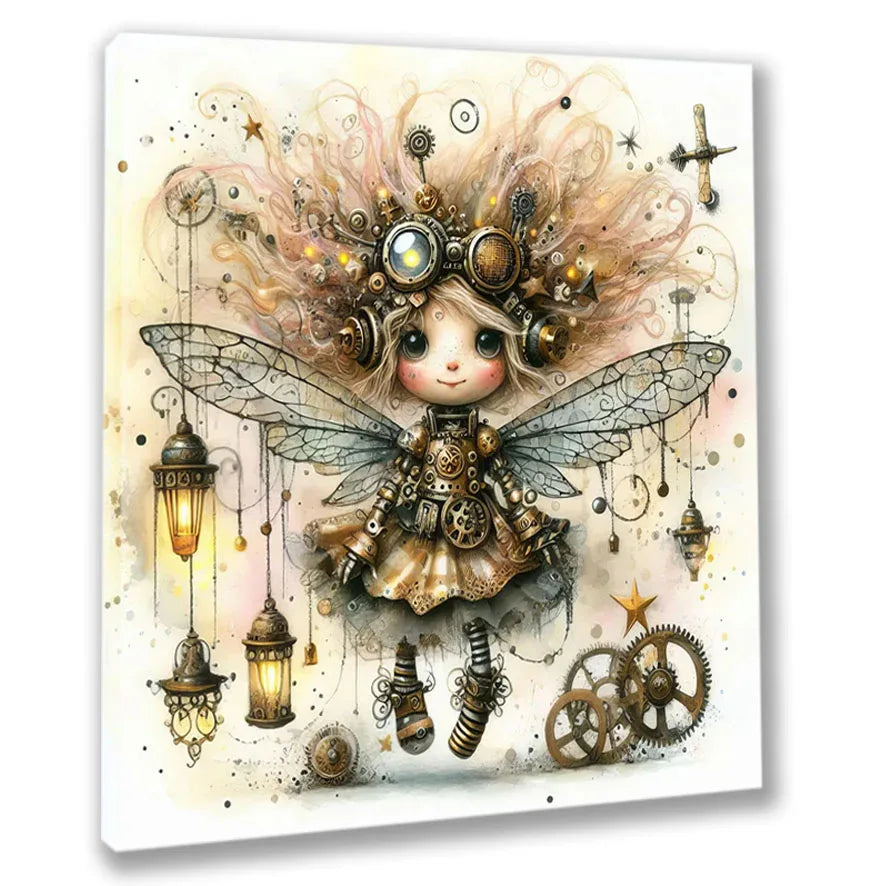 Wandbild Mädchen Elfe 8 Steampunk Kunstdruck auf Leinwand | Wandbild Galerie