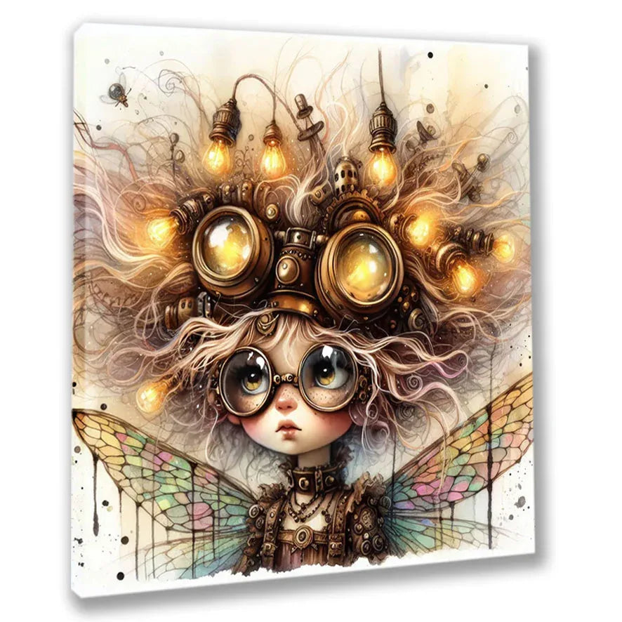 Wandbild Mädchen Elfe 6 Steampunk Kunstdruck auf Leinwand | Wandbild Galerie