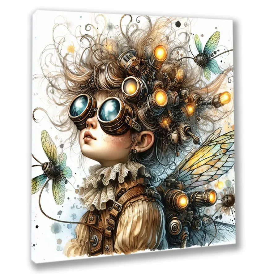 Wandbild Mädchen Elfe 4 Steampunk Kunstdruck auf Leinwand | Wandbild Galerie