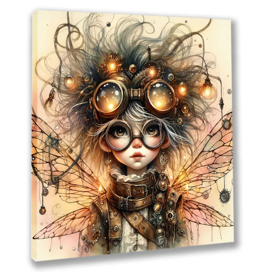 Wandbild Mädchen Elfe 3 Steampunk Kunstdruck auf Leinwand | Wandbild Galerie