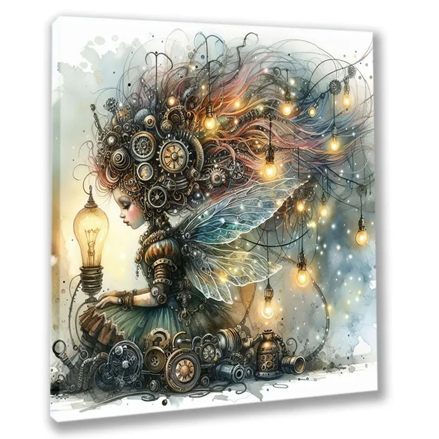 Wandbild Mädchen Elfe 2 Steampunk Kunstdruck auf Leinwand | Wandbild Galerie