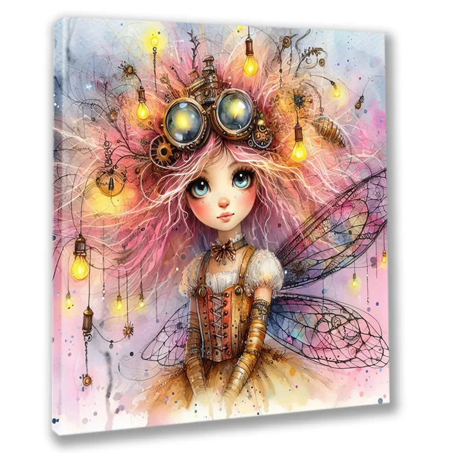 Wandbild Mädchen Elfe Steampunk Kunstdruck auf Leinwand | Wandbild Galerie