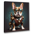 Wandbild Bulldogge 5 französich Steampunk Kunstdruck auf Leinwand | Wandbild Galerie