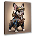 Wandbild Bulldogge 2 französich Steampunk Kunstdruck auf Leinwand | Wandbild Galerie