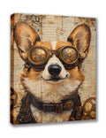 Wandbild Hund 2 Steampunk Stil Oelgemälde Kunstdruck auf Leinwand | Wandbild Galerie