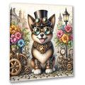 Wandbild kleiner Steampunkhund 8 Steampunk Kunstdruck auf Leinwand | Wandbild Galerie