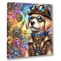 Wandbild kleiner Steampunkhund 6 Steampunk Kunstdruck auf Leinwand | Wandbild Galerie