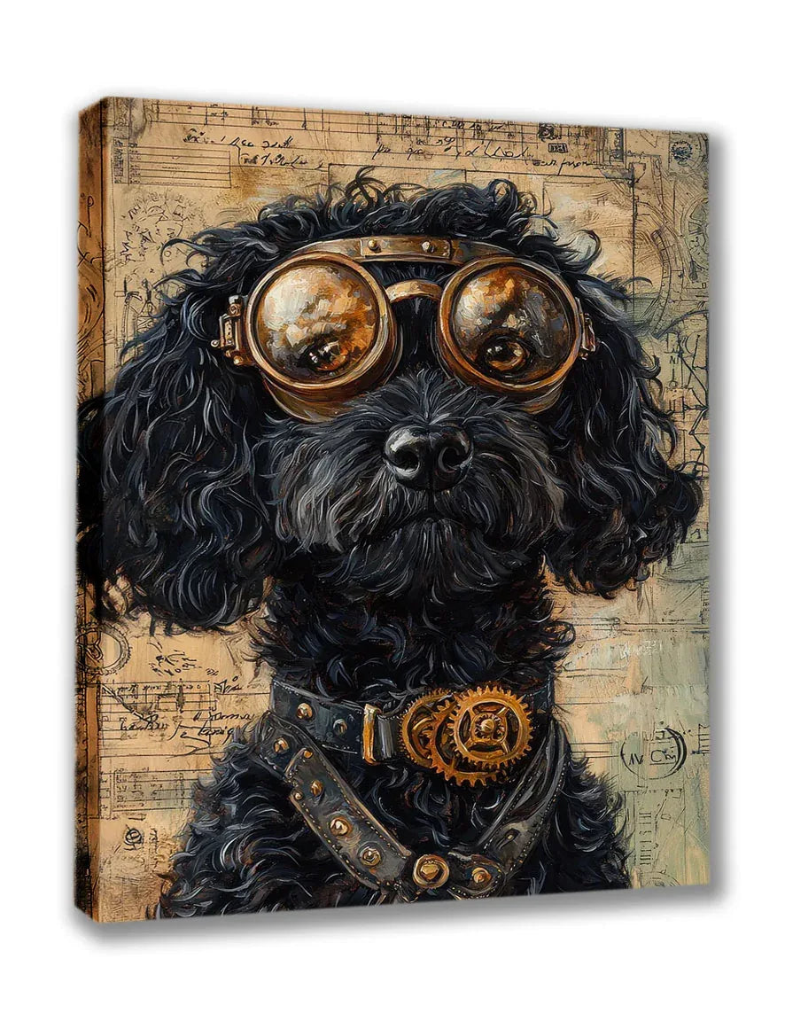 Wandbild Hund 5 Steampunk Stil Oelgemälde Kunstdruck auf Leinwand | Wandbild Galerie