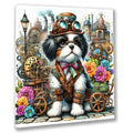Wandbild kleiner Steampunkhund Steampunk Kunstdruck auf Leinwand | Wandbild Galerie