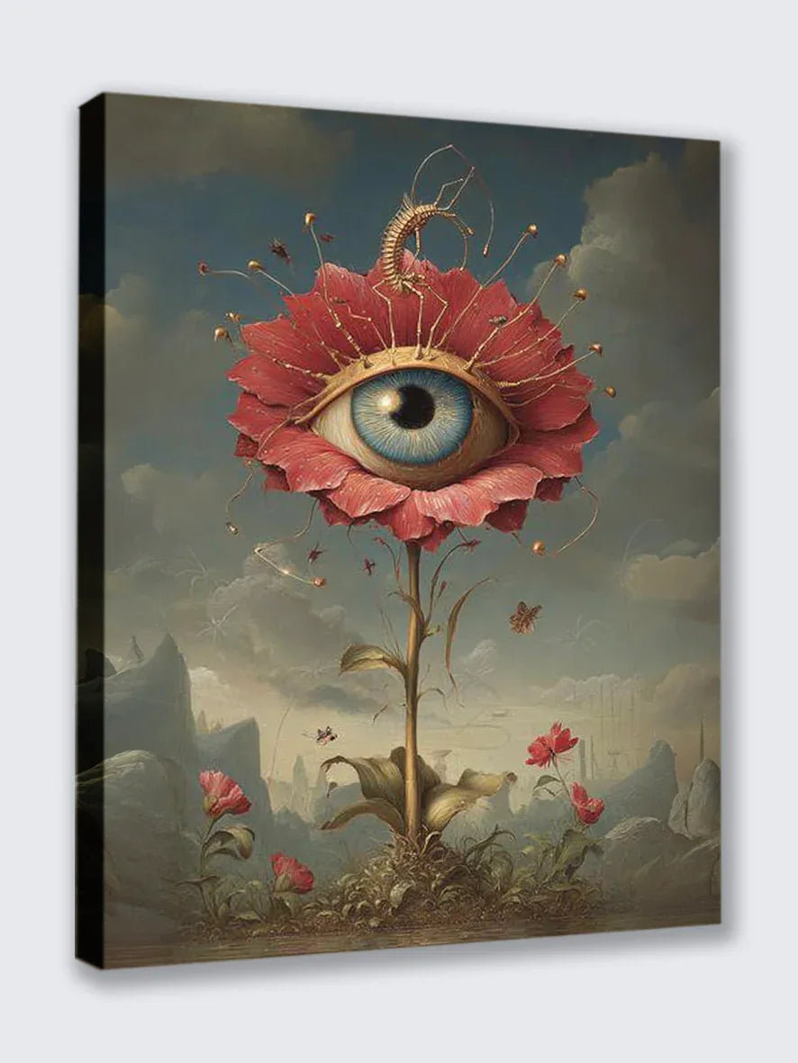 Wandbild Augenblume Salvador Dali Style Kunstdruck auf Leinwand | Wandbild Galerie
