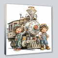 Wandbild Vintage Kids 5 Kunstdruck auf Leinwand | Wandbild Galerie