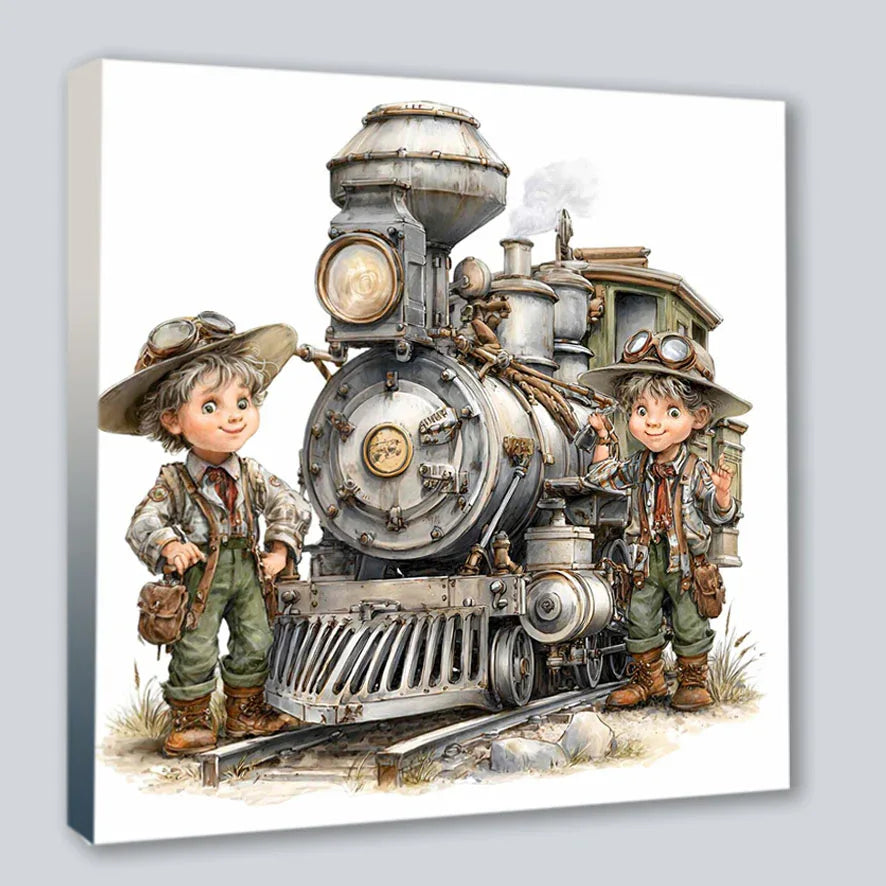 Wandbild Vintage Kids 3 Kunstdruck auf Leinwand | Wandbild Galerie