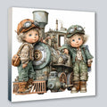 Wandbild Vintage Kids 4 Kunstdruck auf Leinwand | Wandbild Galerie