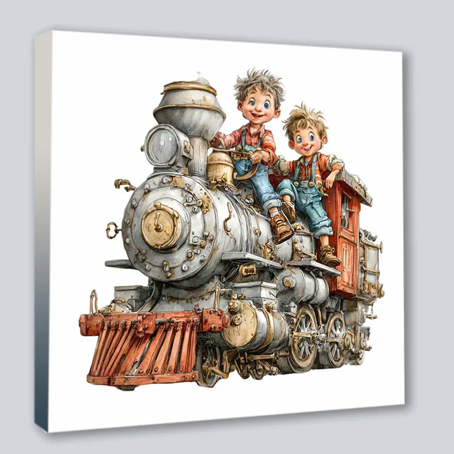 Wandbild Vintage Kids 2 Kunstdruck auf Leinwand | Wandbild Galerie