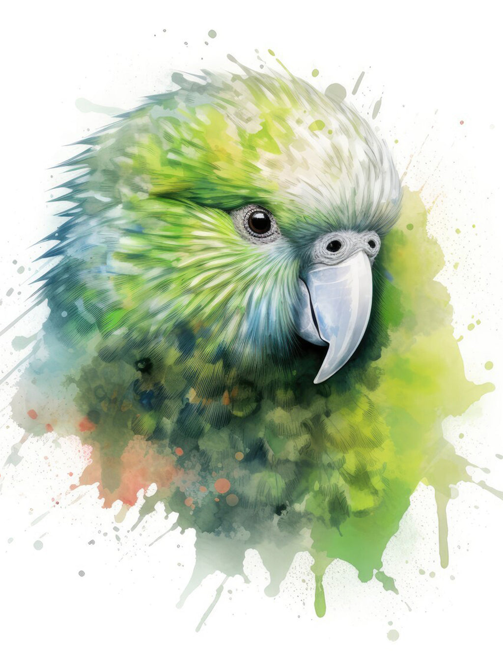 Wandbild Papagei Kakapo 1 Kunstdruck auf Leinwand direkt zum Aufhängen