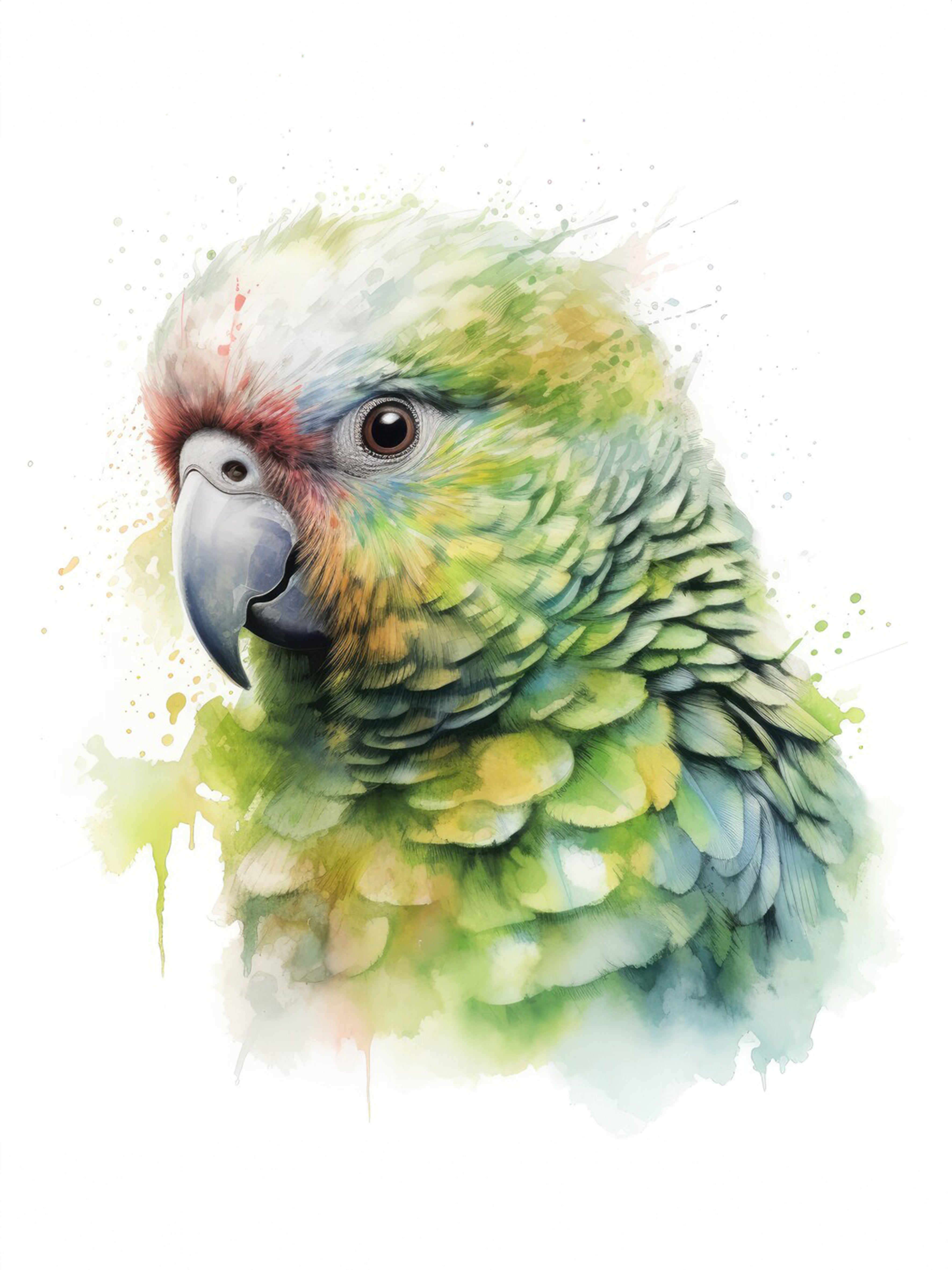 Wandbild Papagei Kakapo 3 Kunstdruck auf Leinwand direkt zum Aufhängen