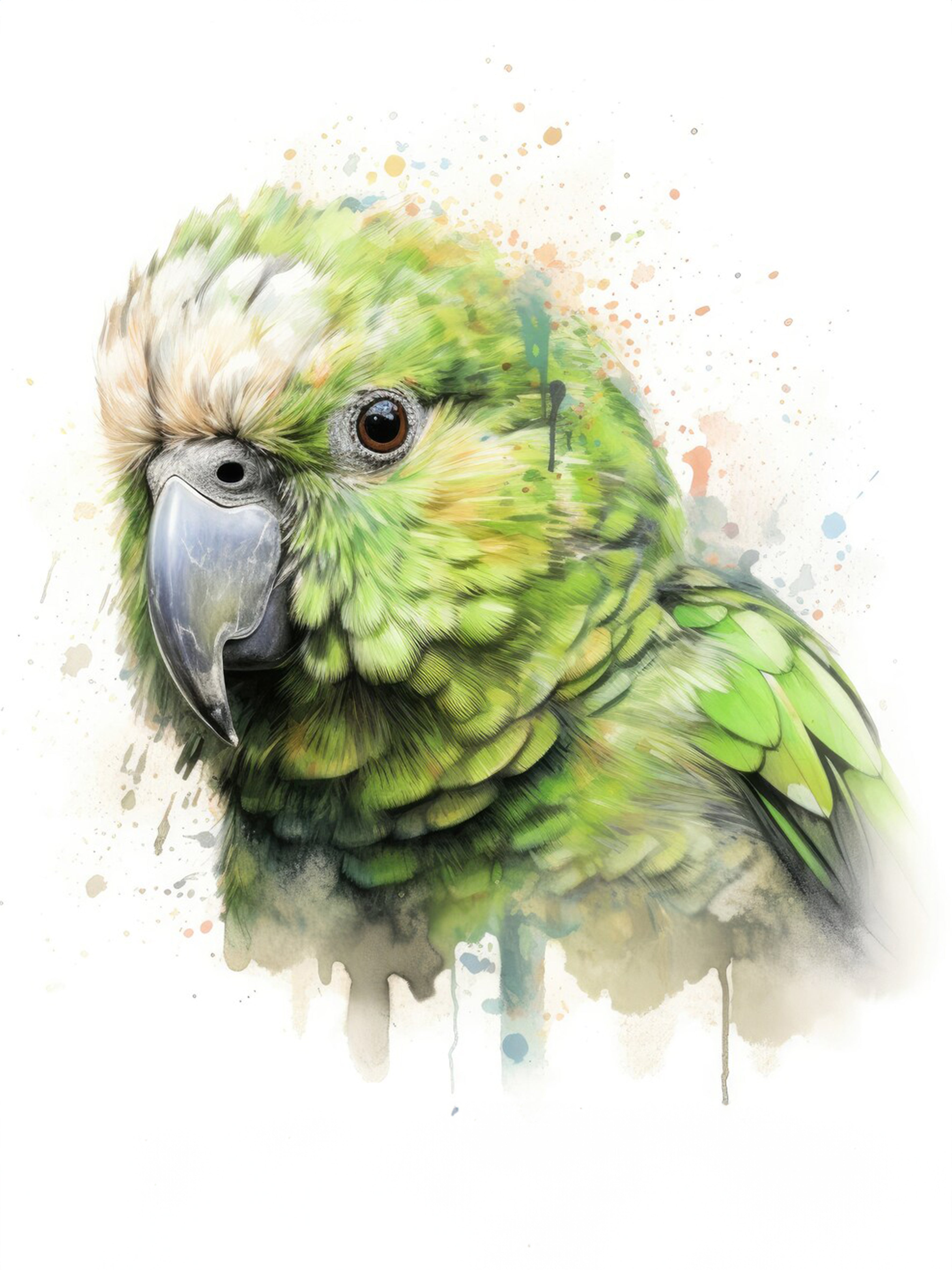 Wandbild Papagei Kakapo 5 Kunstdruck auf Leinwand direkt zum Aufhängen