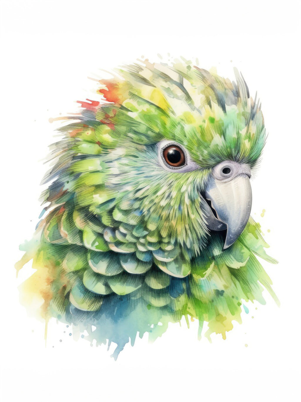 Wandbild Papagei Kakapo 6 Kunstdruck auf Leinwand direkt zum Aufhängen