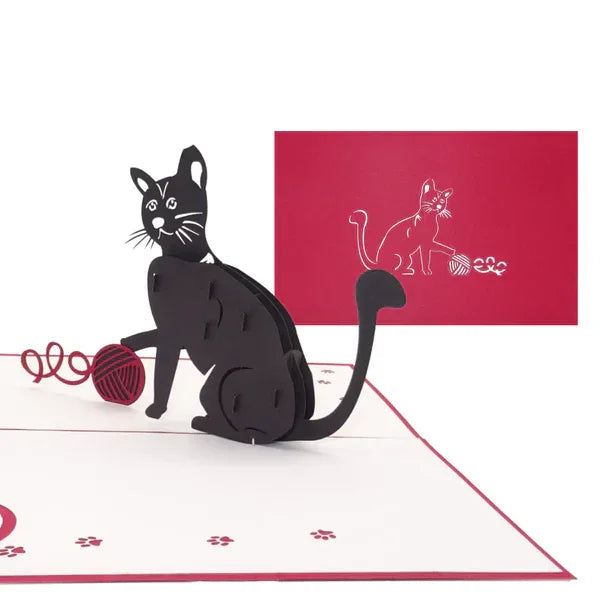Pop Up Karte "Spielende Katze" - Katzenkarte, 3D Geburtstagskarte | Wandbild Galerie