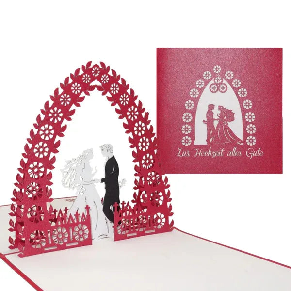 Pop-Up Karte "Brautpaar" 3D Hochzeitskarte, Glückwunschkarte, Hochzeitsgeschenk | Wandbild Galerie