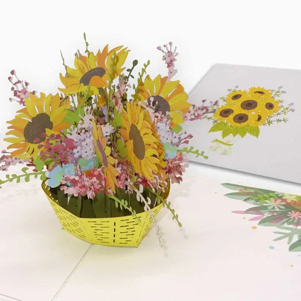 Pop Up Karte "Sonnenblumen" 3D Geburtstagskarte, Glückwunschkarte, Einladungskarte | Wandbild Galerie