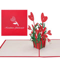 Pop Up Karte "Herzblüten" - kleine 3D Geburtstagskarte & Valentinstagskarte | Wandbild Galerie