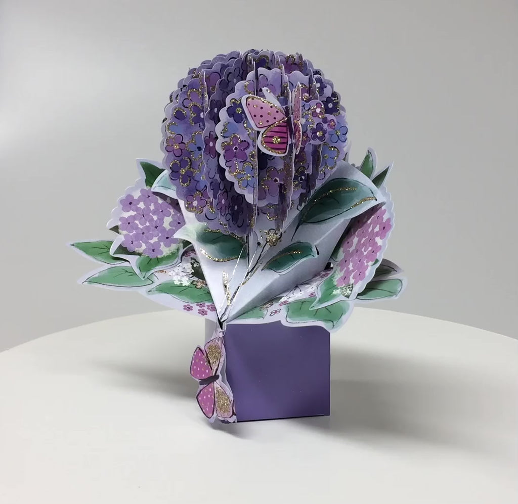 PopUp Klappkarte Glückwunschkarte Dankeskarte 3D Blumen und Schmetterling